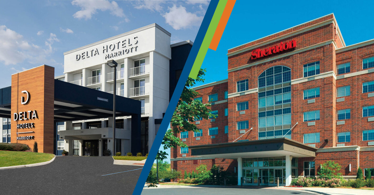 Exterior images of two Legendary Capital hotels
